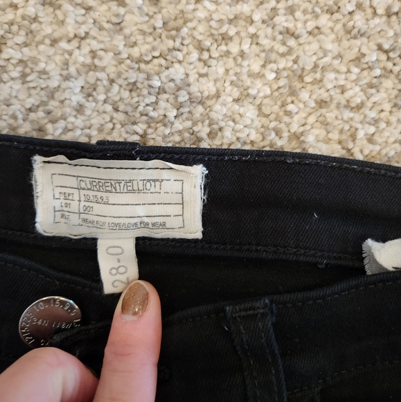 Current/Elliott The Stiletto Skinny Jeans in Jet Black - Picture 4 of 9